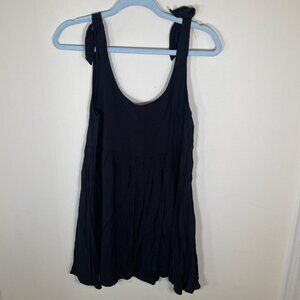 Forever 21 Black Floral Tie Strap Babydoll Mini Dress